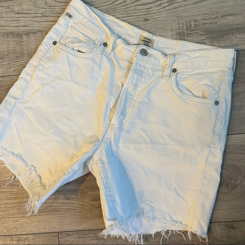 Citizens of Humanity White Jean Bailey Loose Fit Shorts